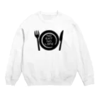 QUQU_WORKSのノーイートノーライフ ブラック Crew Neck Sweatshirt