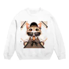 meow-sunniesのスマートニャンコ Crew Neck Sweatshirt