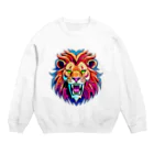 uncle-Toshiの吠えるライオン Crew Neck Sweatshirt