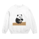 パンダむんのうどんいただきます Crew Neck Sweatshirt