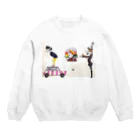 me🐳のオカマポリス  欧米版ハンバーガーオタク オスの大ピンチポーズ Crew Neck Sweatshirt