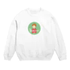 ゆるいイラストのBonjourお兄さん Crew Neck Sweatshirt