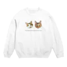 桃くるみSHOPのいつも見つめてるニャン2 Crew Neck Sweatshirt