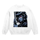 kangekiのサイバーパンクサムライガールNo.1 Crew Neck Sweatshirt