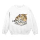 姫とすずり。の静かなかわいらしいヒョウ Crew Neck Sweatshirt