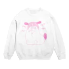 マツバラのもじゃまる歯ぎしり　うすピンク Crew Neck Sweatshirt