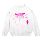 マツバラのもじゃまる歯ぎしり　濃いピンク Crew Neck Sweatshirt