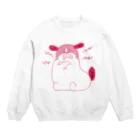 マツバラのもじゃまる歯ぎしり　赤 Crew Neck Sweatshirt