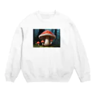 ファンシーTシャツ屋のメルヘンで毒がありそうなキノコ Crew Neck Sweatshirt