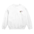 猫が好きすぎる絵描き　キジシマ ミキの三毛猫ちゃんと椿 Crew Neck Sweatshirt