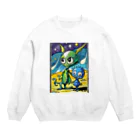 Paonのズーの可愛い宇宙人 Crew Neck Sweatshirt