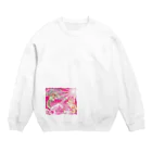 大漁旗　和柄のshopのピンク鳳凰　波　和柄 Crew Neck Sweatshirt