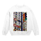 GALLERY misutawoのニューヨーク ウォール街の信号機 Crew Neck Sweatshirt