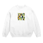 guppy_papaのボストンテリアの魅力がたっぷり！思わず笑顔がこぼれるアートグッズ！ Crew Neck Sweatshirt