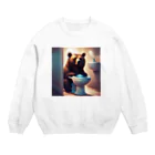 おもかわさんのトイレにくまたん Crew Neck Sweatshirt