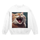 oekakishopのシャーッする猫 Crew Neck Sweatshirt