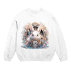 はなうさまほのうさぎと時計｡.:*･ﾟ Crew Neck Sweatshirt