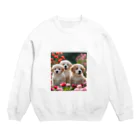 ぱむぱむのかわいい仔犬のグッズ Crew Neck Sweatshirt