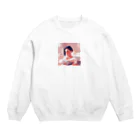 田舎老人只爺のマッサージを受けている美人 Crew Neck Sweatshirt