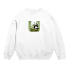 メガネボウズの笹パンダ Crew Neck Sweatshirt