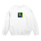 kazuminLANの🌈スパンコールオウム Crew Neck Sweatshirt