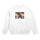 yo_yo_0903の筋トレをする恐竜 Crew Neck Sweatshirt