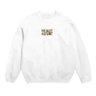 kiryu-mai創造設計の白猫ぎっしり Crew Neck Sweatshirt