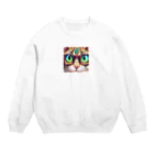 as企画のサイバー猫 Crew Neck Sweatshirt