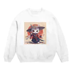 luckycongochanのNeko Samurai Crew Neck Sweatshirt