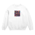 サイケデリックな世界の奇妙な動物達 Crew Neck Sweatshirt