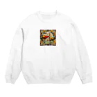 テケテケのキリンのステンドグラス柄グッズ Crew Neck Sweatshirt