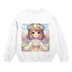 the blue seasonの春の使者：花冠を纏う天使の微笑み Crew Neck Sweatshirt