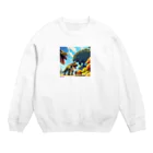 だまショップ@子ども向けのガオガオ恐竜くん4号 Crew Neck Sweatshirt