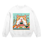 zuuu-の☆す☆し☆ね☆こ☆ Crew Neck Sweatshirt