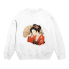 manyou-lab_Ukiyo-eの浮世絵 美人画 Ukiyoe beauty painting [UB-MJ52-SR001-0001] Crew Neck Sweatshirt