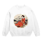 manyou-lab_Ukiyo-eの浮世絵 美人画 Ukiyoe beauty painting [UB-MJ52-SR002-0010] Crew Neck Sweatshirt