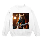 kawaii_catのKawaii Rock Cat Crew Neck Sweatshirt
