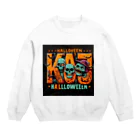 k.a.u.j.7のおしゃれでユニークなハロウィンの風景が広がります Crew Neck Sweatshirt