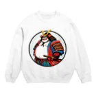 manyou-lab_Ukiyo-eの浮世絵 ド派手侍 Ukiyoe Flamboyant Samurai [UDS-DL-SR001-0007] Crew Neck Sweatshirt