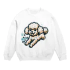 Tokyo_Doodleのもふもふアプリコット　トイプードル　みずあそび Crew Neck Sweatshirt