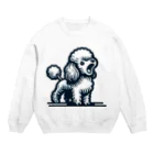 Tokyo_Doodleのもふもふアプリコット　トイプードル　ほえる Crew Neck Sweatshirt