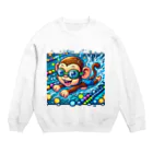 アニマルキャラクターショップのSwimming monkey Crew Neck Sweatshirt