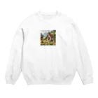 天使の館の教会で遊んでる天使たち Crew Neck Sweatshirt