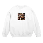 「動物ミリ屋」のカワウソのパーくん Crew Neck Sweatshirt