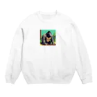 クロスクリエイティブの穴を掘るゴリラ Crew Neck Sweatshirt