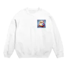 mame1103の虹色幸ふくろう Crew Neck Sweatshirt