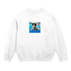 taka-kamikazeの遊泳する赤ちゃん日本代表 Crew Neck Sweatshirt