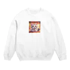 kuromasu_yuzuの夕焼けにゃんにゃん Crew Neck Sweatshirt