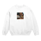 syankusunoboushi7の迷う猫 Crew Neck Sweatshirt