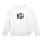 「動物ミリ屋」の犬神様鎮座 Crew Neck Sweatshirt